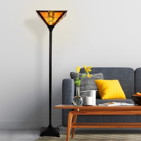 Hastings Home Tiffany Style Torchiere Floor Lamp 840165UNR